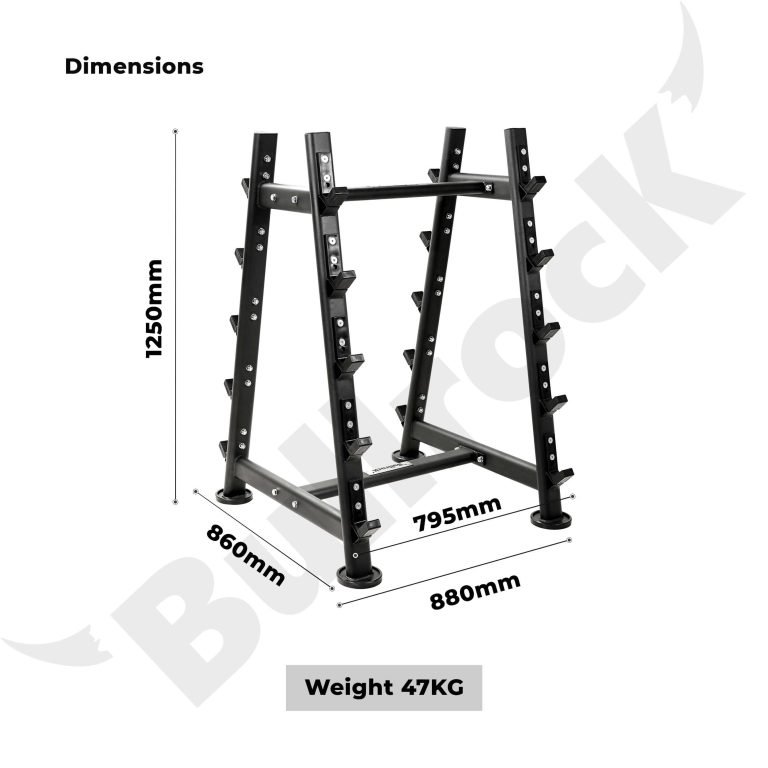 Fixed Weight Bar Rack For Curl & Straight Barbells- BullrocK