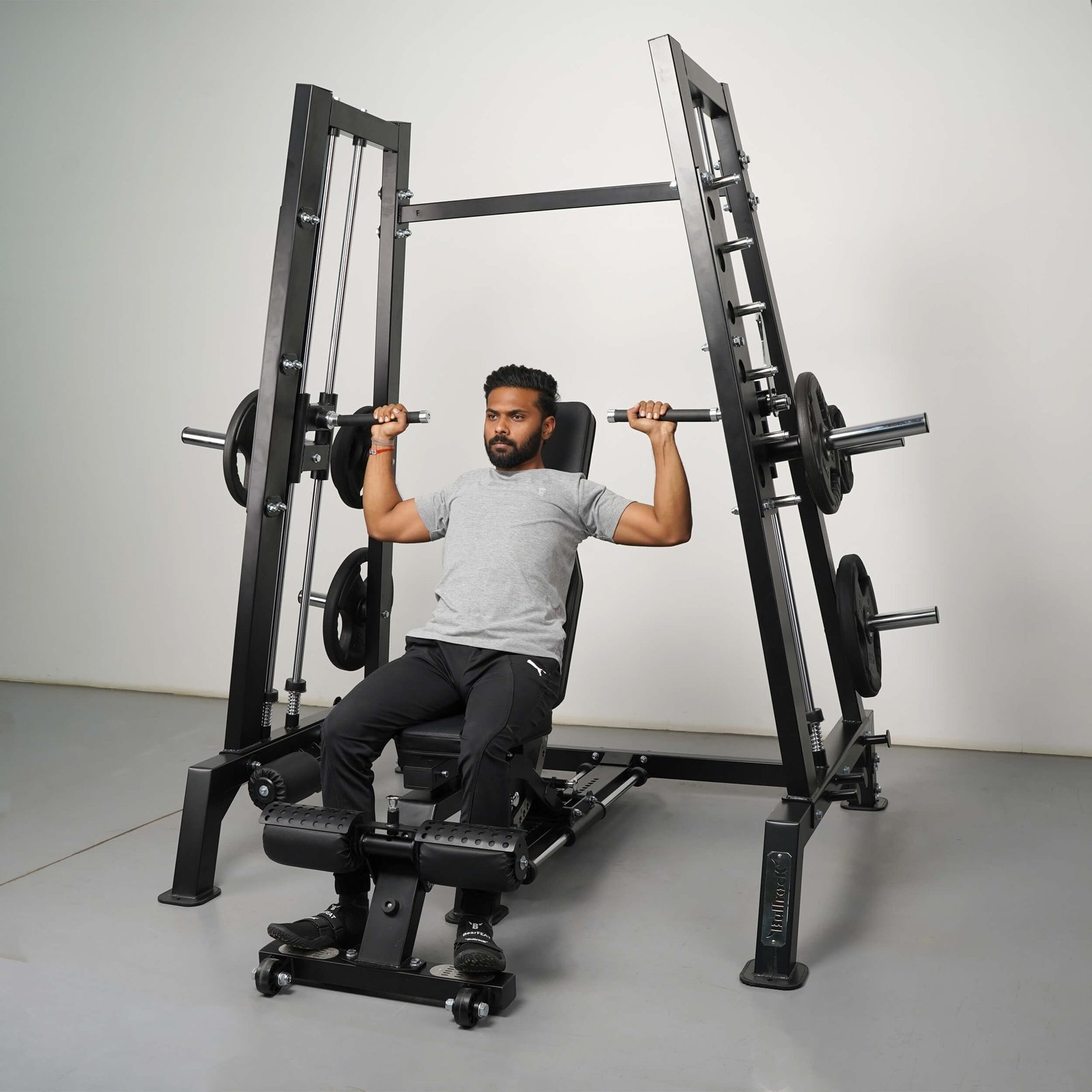 Bench Press Guided Barbell Machine Olympic Bench Bundle With