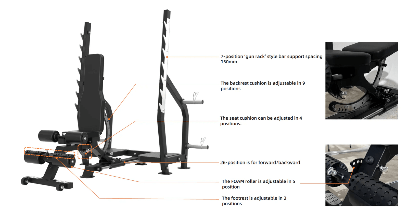Lancer Multi Olympic Bench (Flat/Incline/Decline/Overhead Presses