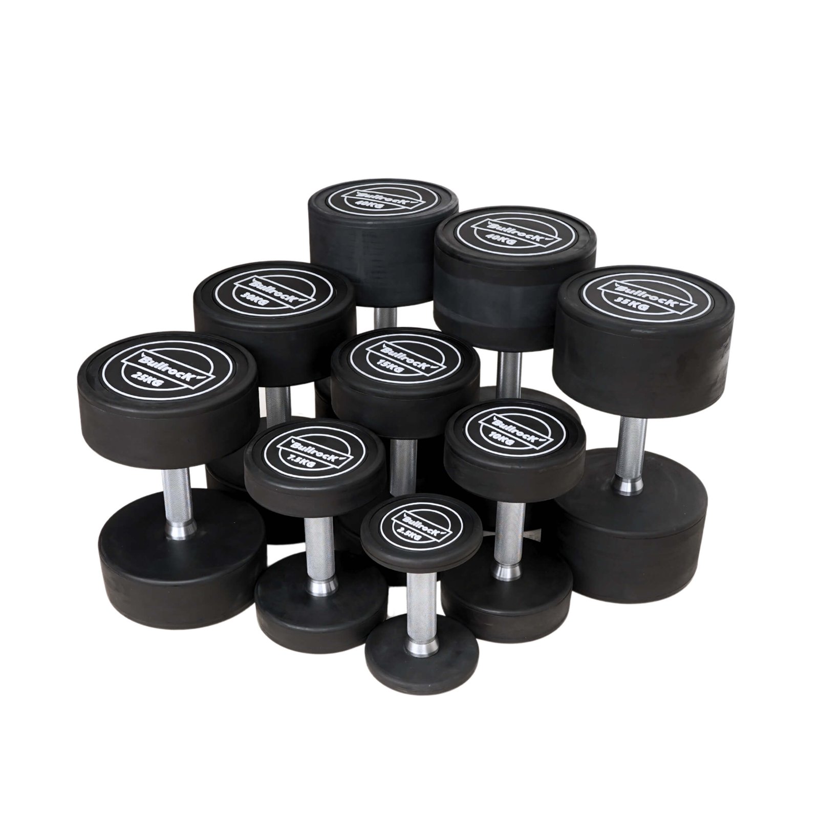 Super Rubber Dumbbells (Round Dumbbells for Gym) BullrocK Fitness